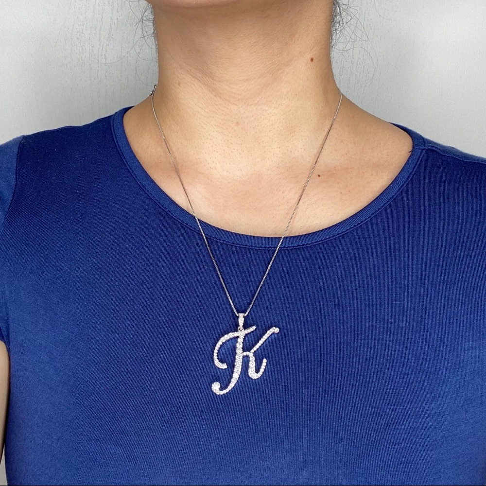 Letter K Initial Necklace